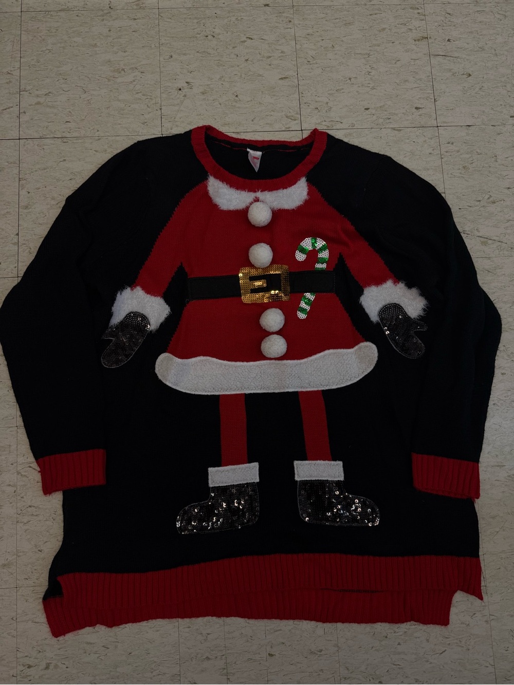 Men's Black & Red Holiday Santa Sweater